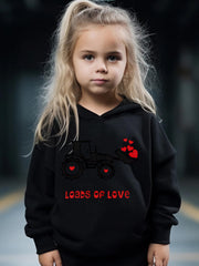 2pcs Heart Graphic Hoodies Pants Set Spring Fall Outfits