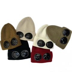 Winter Sport Knit Beanie Hat for Men and Women with Glasses