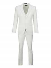 Men's 3-Piece Two-Button Jacket & Vest & Pants Suit Set