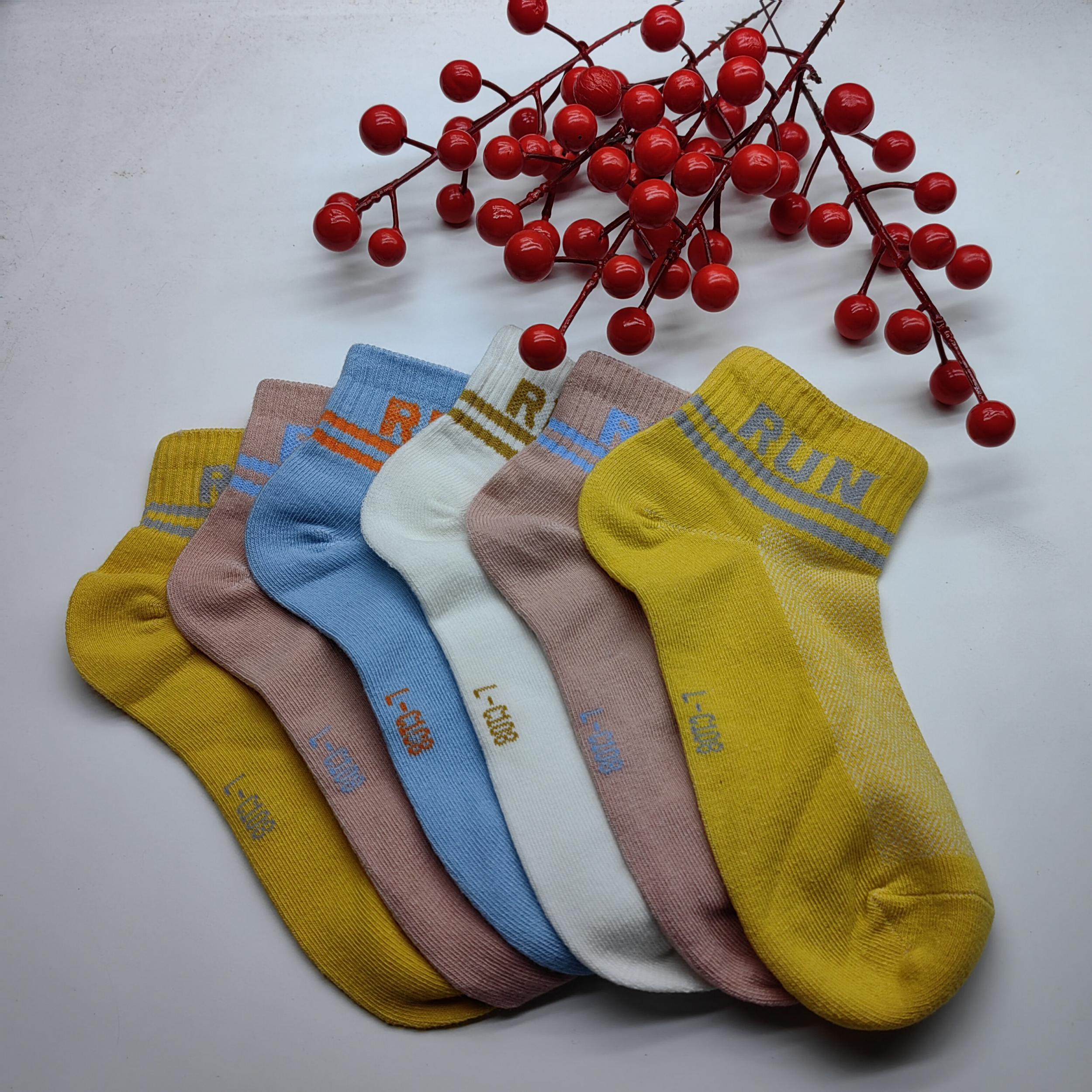 6 Pairs Children's Letters Socks Girls Kids Thin Breathable Comfy Socks