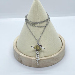 Sunflower Ladybug Decor Cross Pendant Necklace for Girls