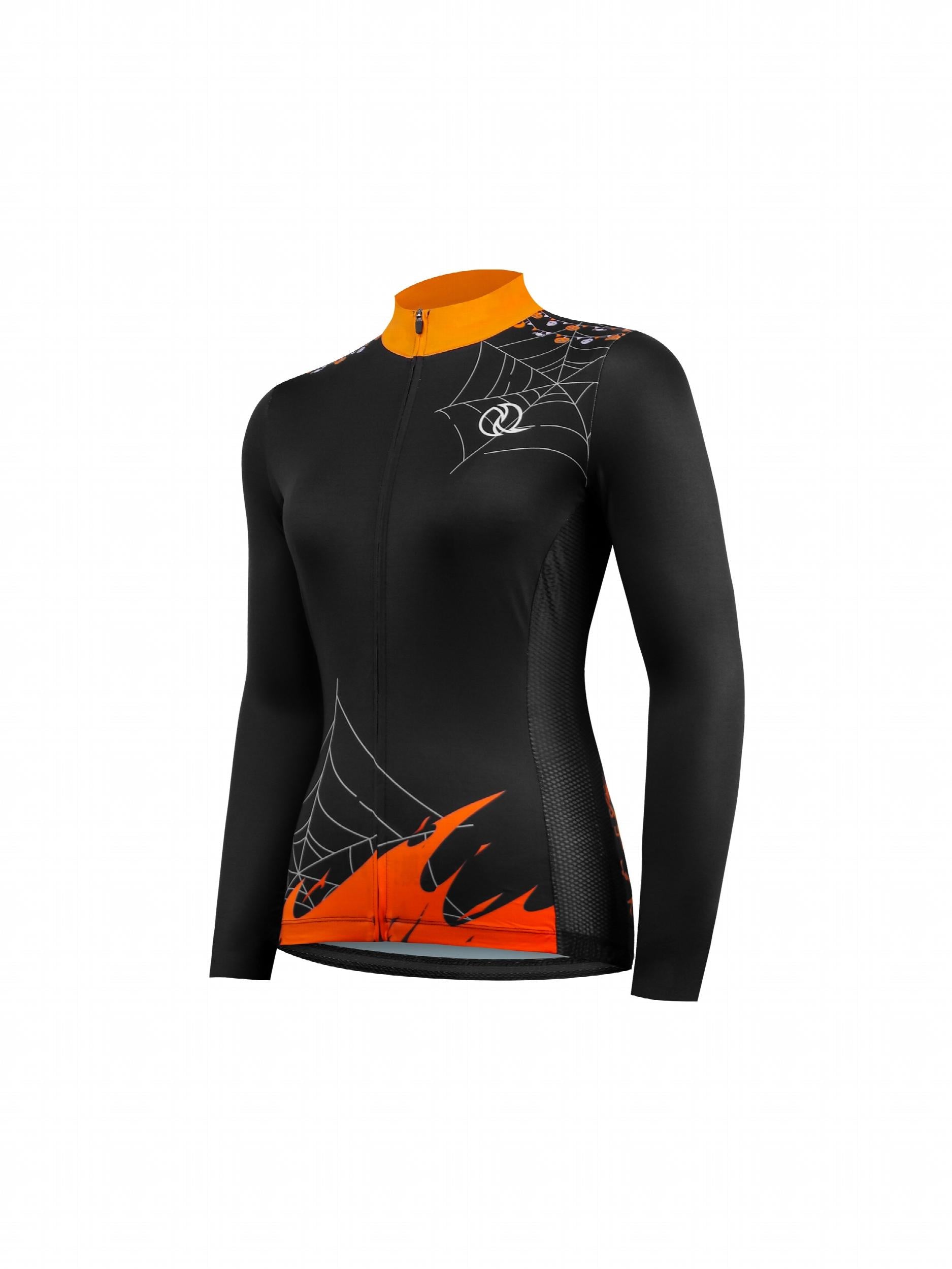 Halloween Spider Web Long Sleeve Cycling Jersey