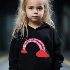 2pcs Sweet Rainbow Graphic Hoodies Pants Set Spring Fall Sports Gift Girls