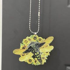 Sunflower Dragonfly Holiday Decoration Accessory Door Plate Charm