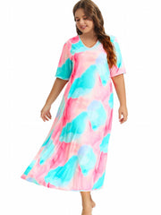 Tie Dye V Neck Sleep Dress