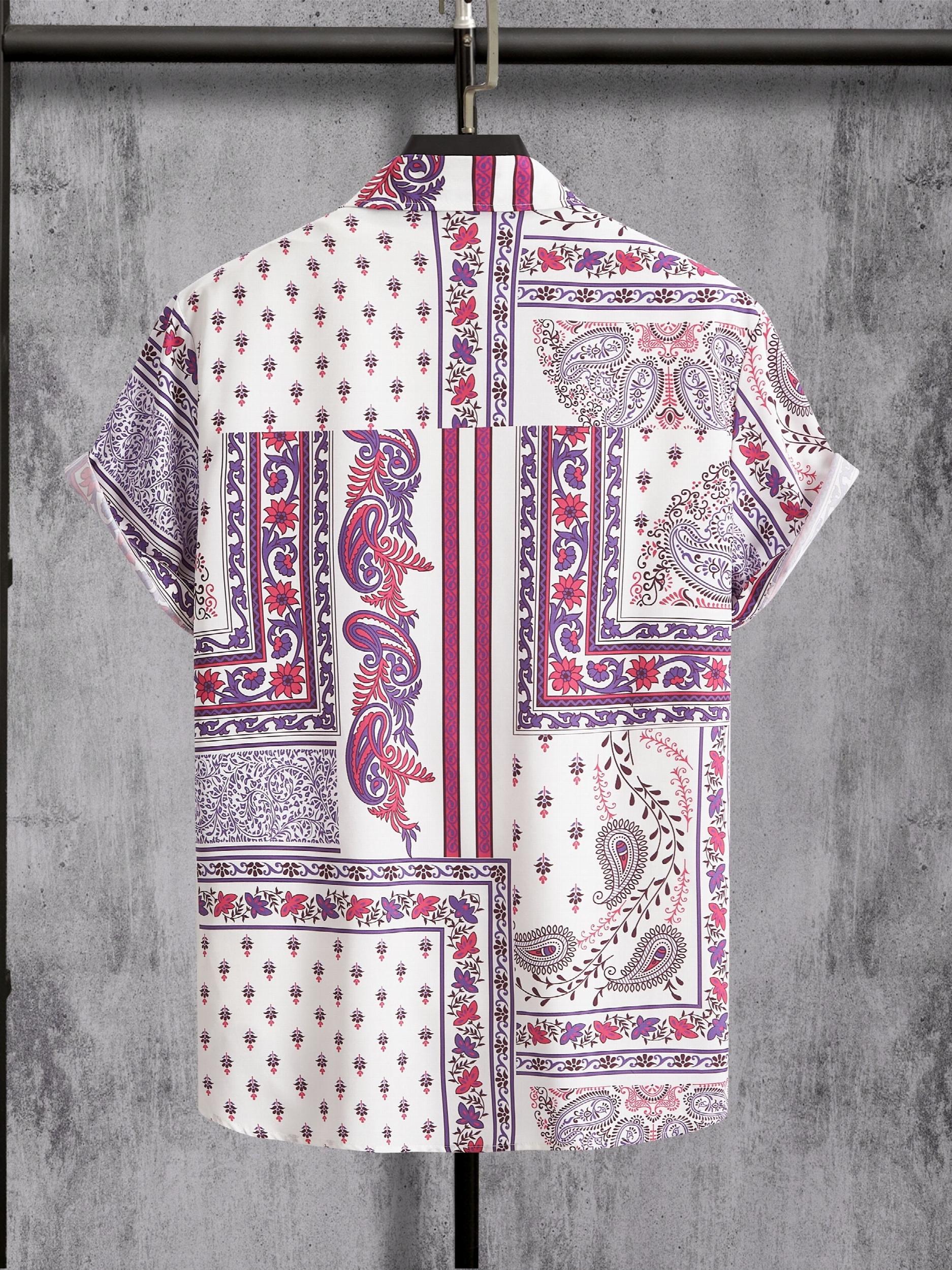 Bohemian Paisley Men's Short Sleeve Shirt