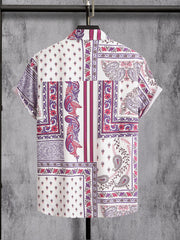 Bohemian Paisley Men's Short Sleeve Shirt