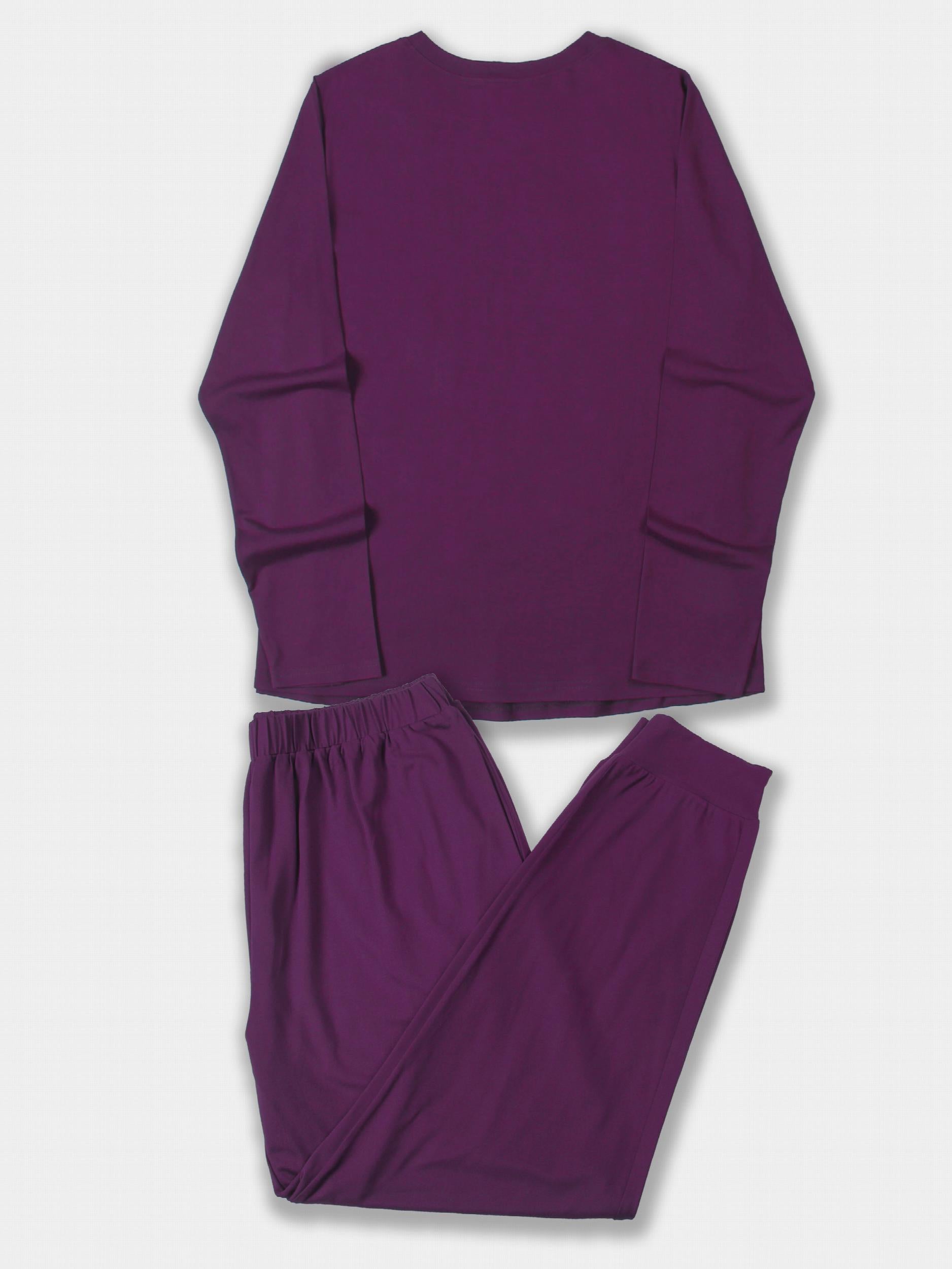 Women's Plus Envelope & Slogan Print Long Sleeve Tee & Joggers Set