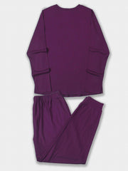 Women's Plus Envelope & Slogan Print Long Sleeve Tee & Joggers Set