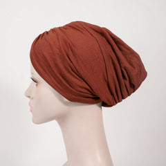 Double Layer Twist Turban Cap Solid Head Wrap Elastic Bonnet Lightweight Beanie