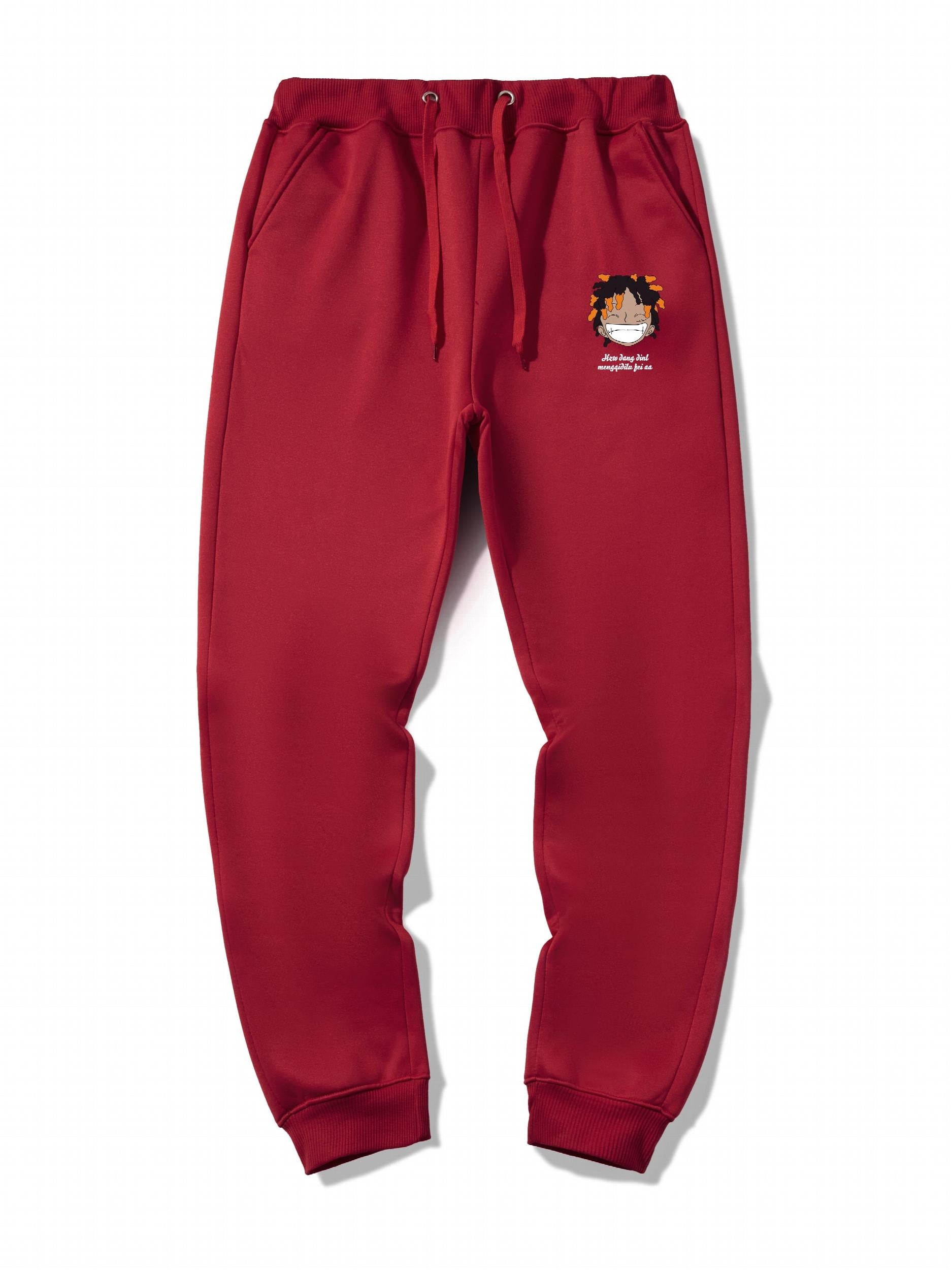 Anime Print Jogger Sweatpants Men's Casual Sport Pants