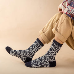 Men's Striped Pattern Crew Socks Breathable Casual Outdoor Unisex Socks