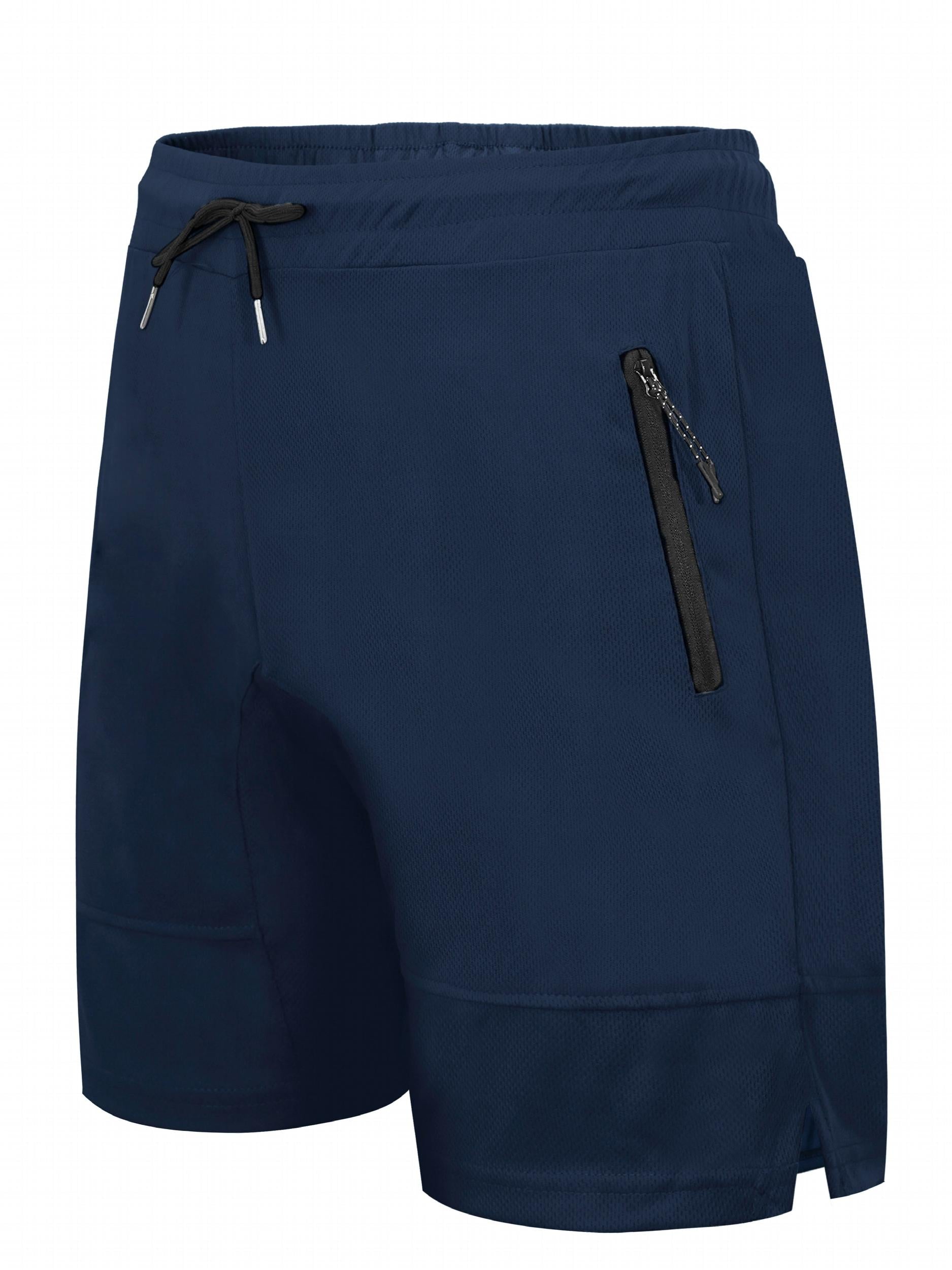 Men's Casual Active Zipper Pockets Shorts Stretch Waist Sports Shorts