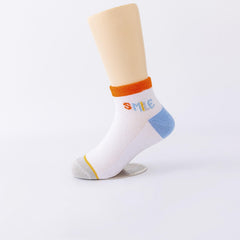 5 Pairs Boys Mesh Breathable Socks Cartoon Cloud Pattern