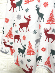 Plus Size Christmas Elk & Tree Print Long Sleeve Blouse