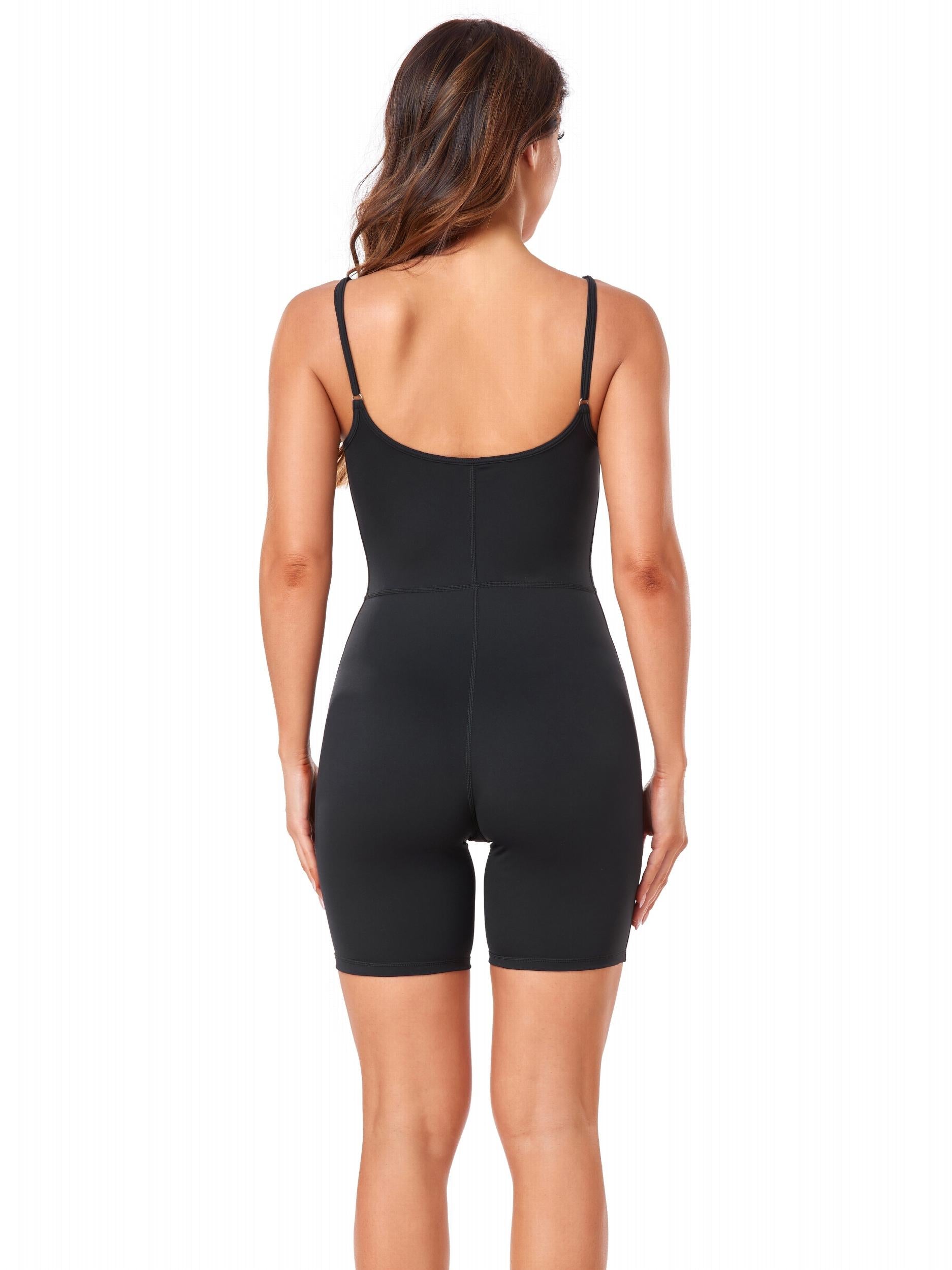 Women's Solid Workout Jumpsuit Sports Bodysuit Women's Activewear