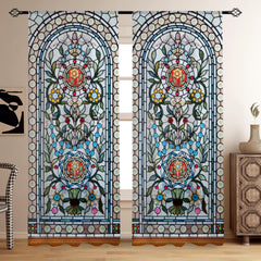 European Gothic Floral Curtains for Living Room