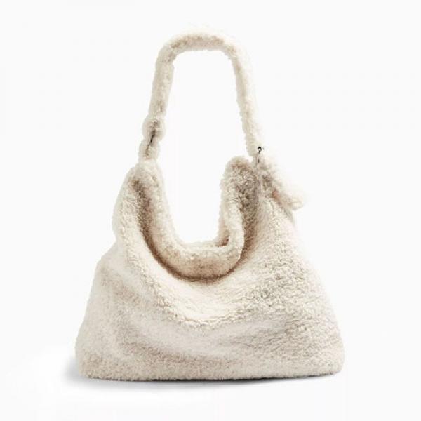 Winter Ladies Handbags Fleece Messenger Bag Women Wool Lamb Hair Tote Shoulder B
