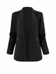 Women's Solid Open Front Blazer
