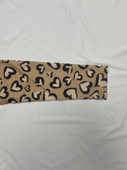 Heart Print Button Up Blouse Long Sleeve V Neck