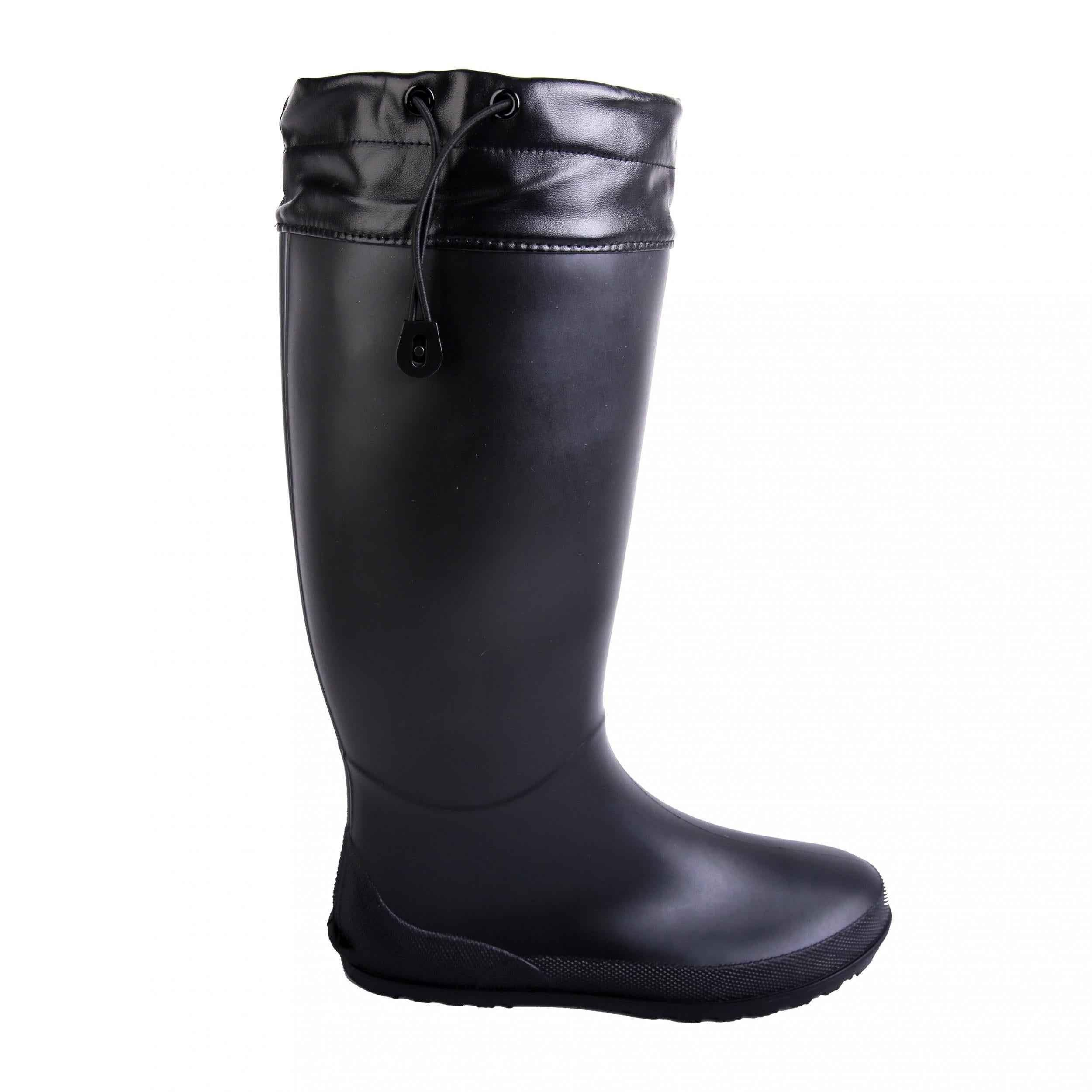 Waterproof PVC Round Toe Flat Rain Boots Lightweight Comfortable Foldable