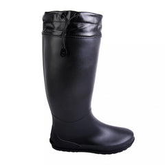 Waterproof PVC Round Toe Flat Rain Boots Lightweight Comfortable Foldable