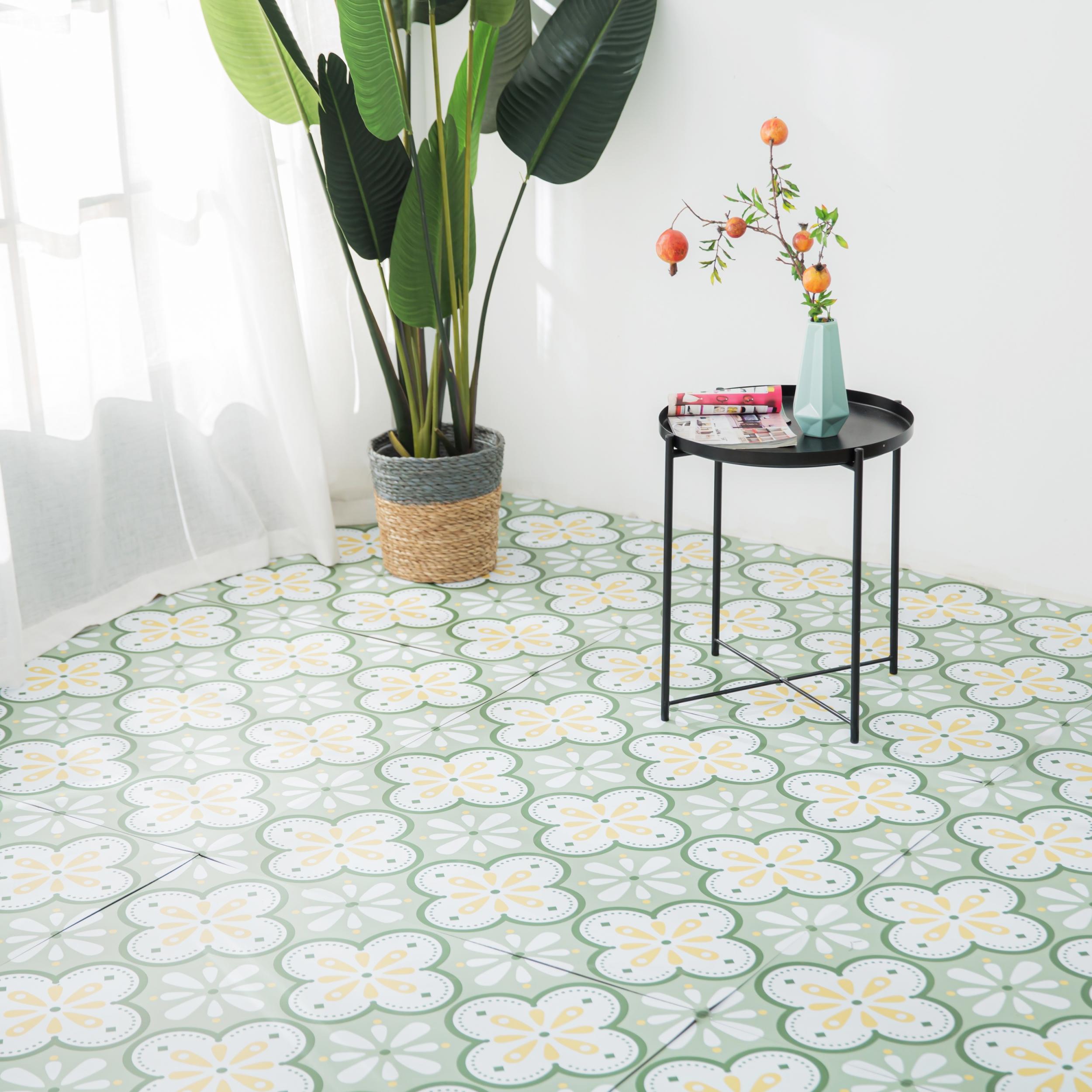 10pcs Self-adhesive PVC Floor Tile Sticker, Wear-resistant Net Red Floor Sticker