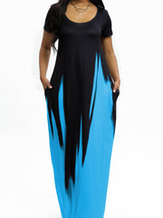 Ombre Print Maxi Dress With Pockets