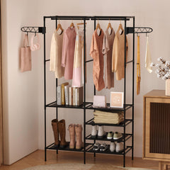 Double Row Clothes Rack Large Capacity Functional Wardrobe