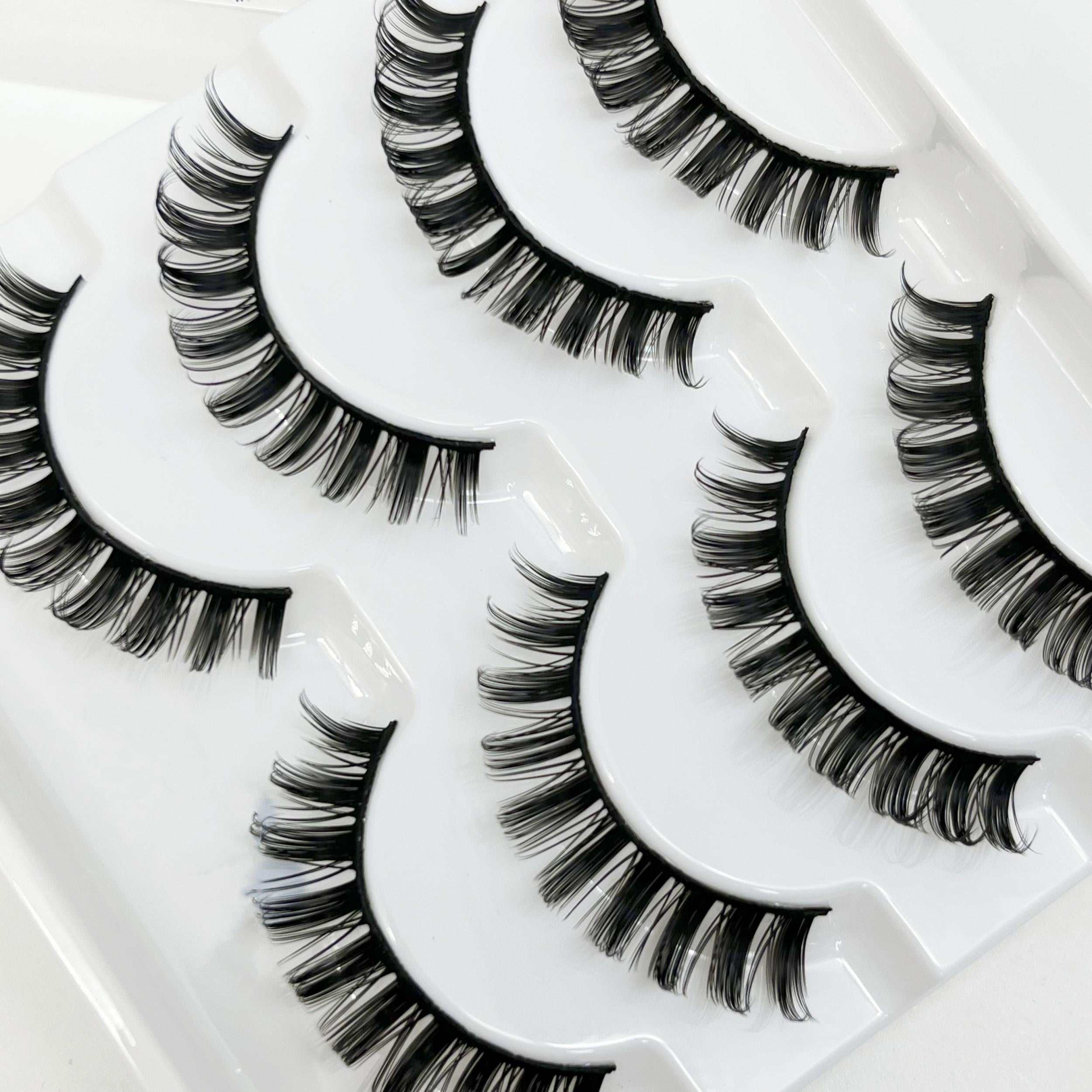 4 Pairs 12mm D Curling Faux Mink Hair Lashes