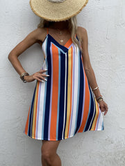 Striped Spaghetti Dress Sleeveless Cami Dress