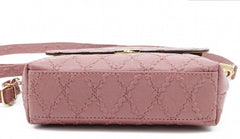 Pink Quilted Cross Shoulder Bag for Women