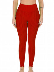 Honeycomb Bubble Slimming Yoga Leggings High Stretch Sports Tight Pants
