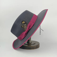 Men's Wide Brim Fedora Tweed Jazz Hat With Feather