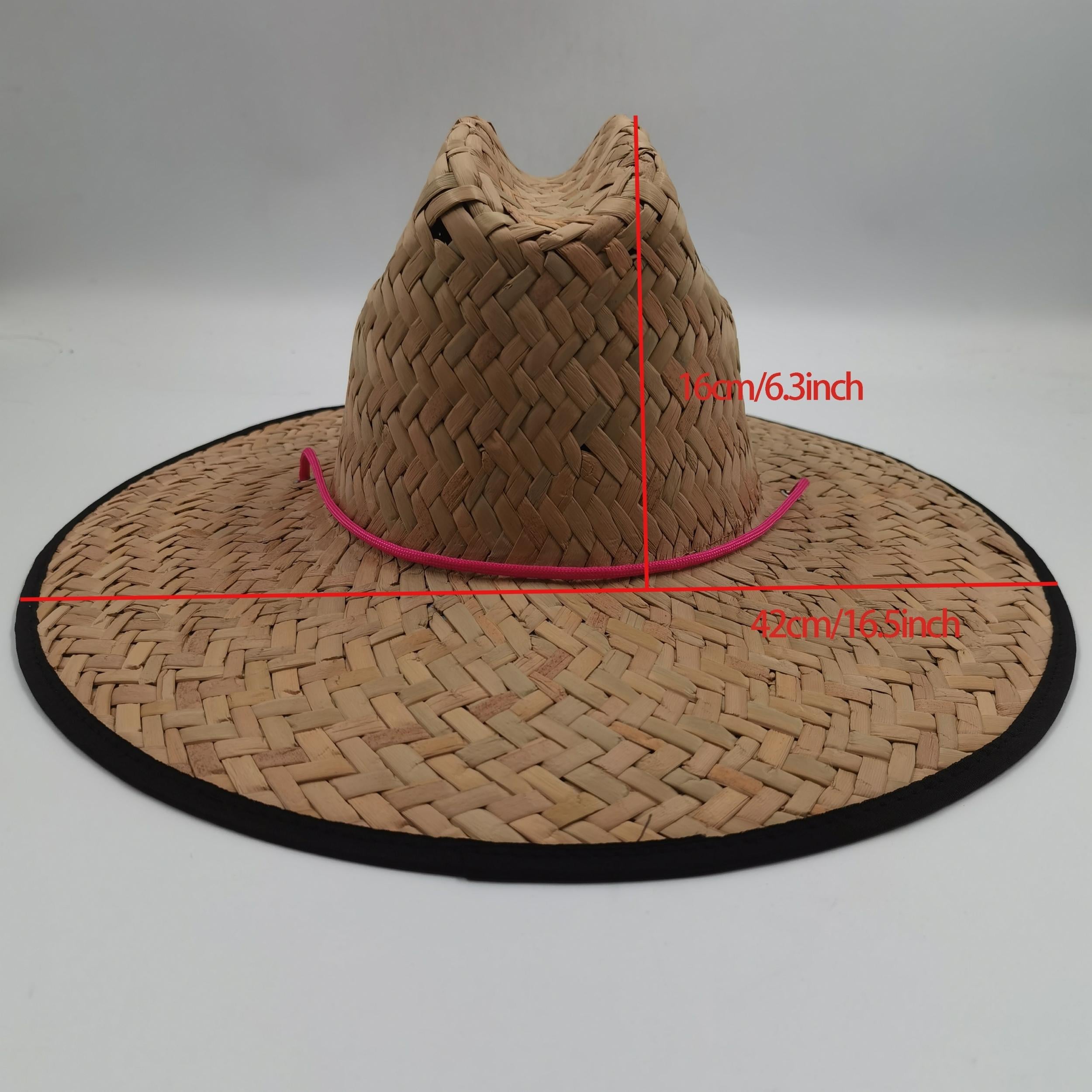Tropical Flower Print Straw Hat with Windproof String