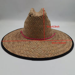 Tropical Flower Print Straw Hat with Windproof String