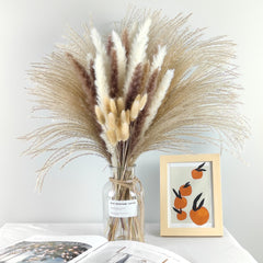 80pcs Dried Pampas Grass Decor with Bunny Tails