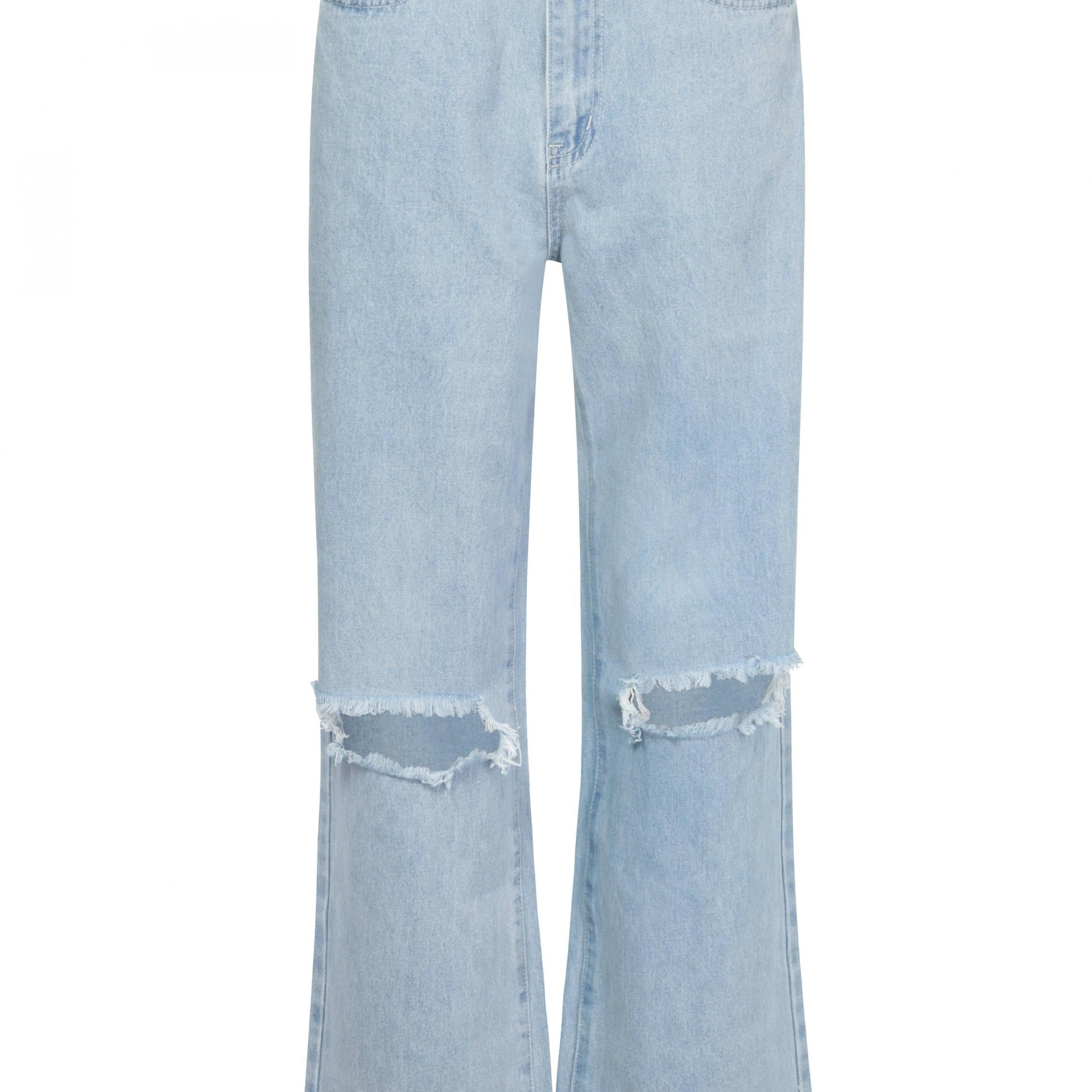 Loose Fit Ripped Denim Jeans for Women