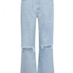 Loose Fit Ripped Denim Jeans for Women