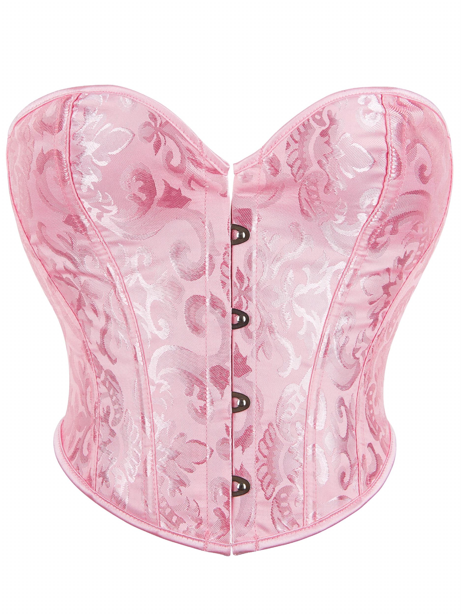 Jacquard Strapless Corset Bustier Tummy Control Lace Up Body Shaper