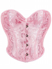 Jacquard Strapless Corset Bustier Tummy Control Lace Up Body Shaper