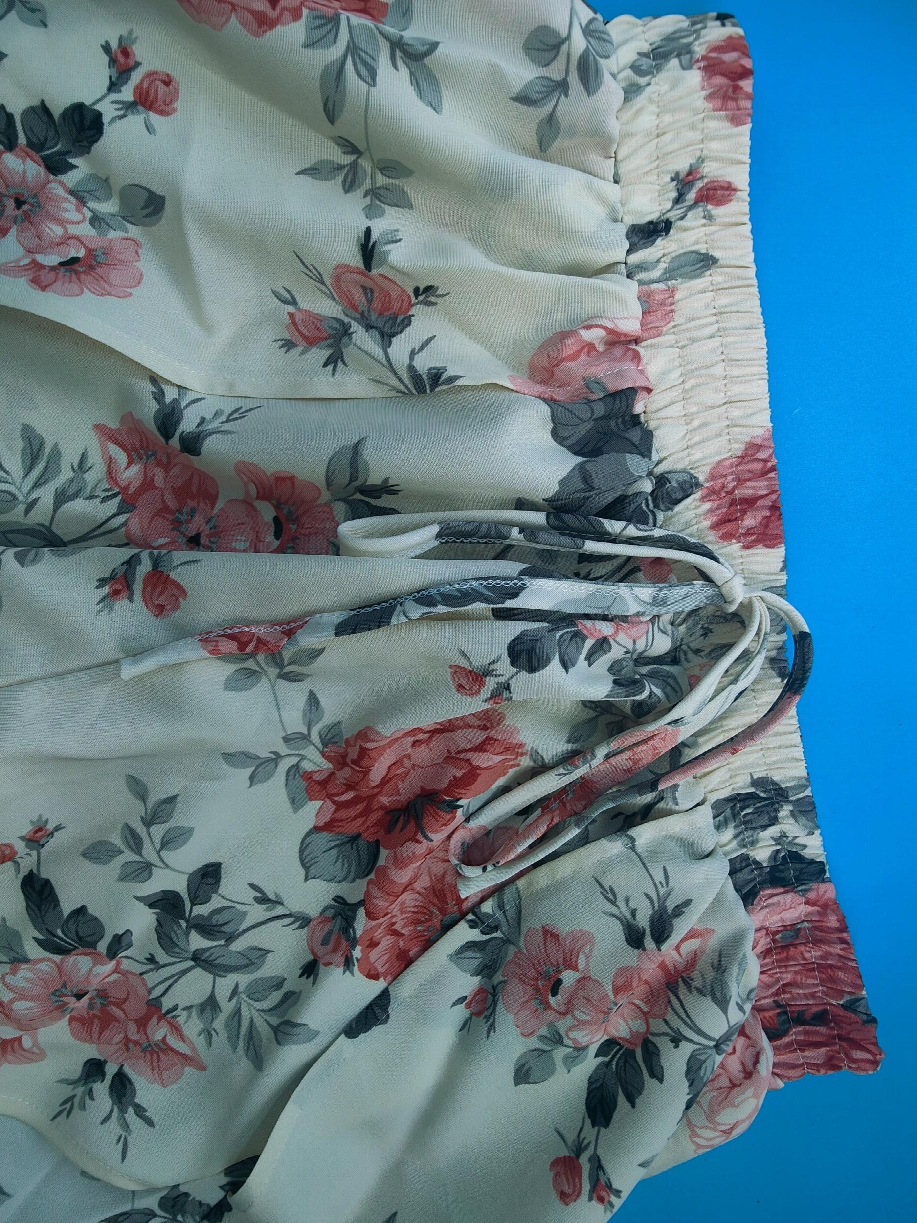 Floral Print Drawstring Shorts for Spring & Summer