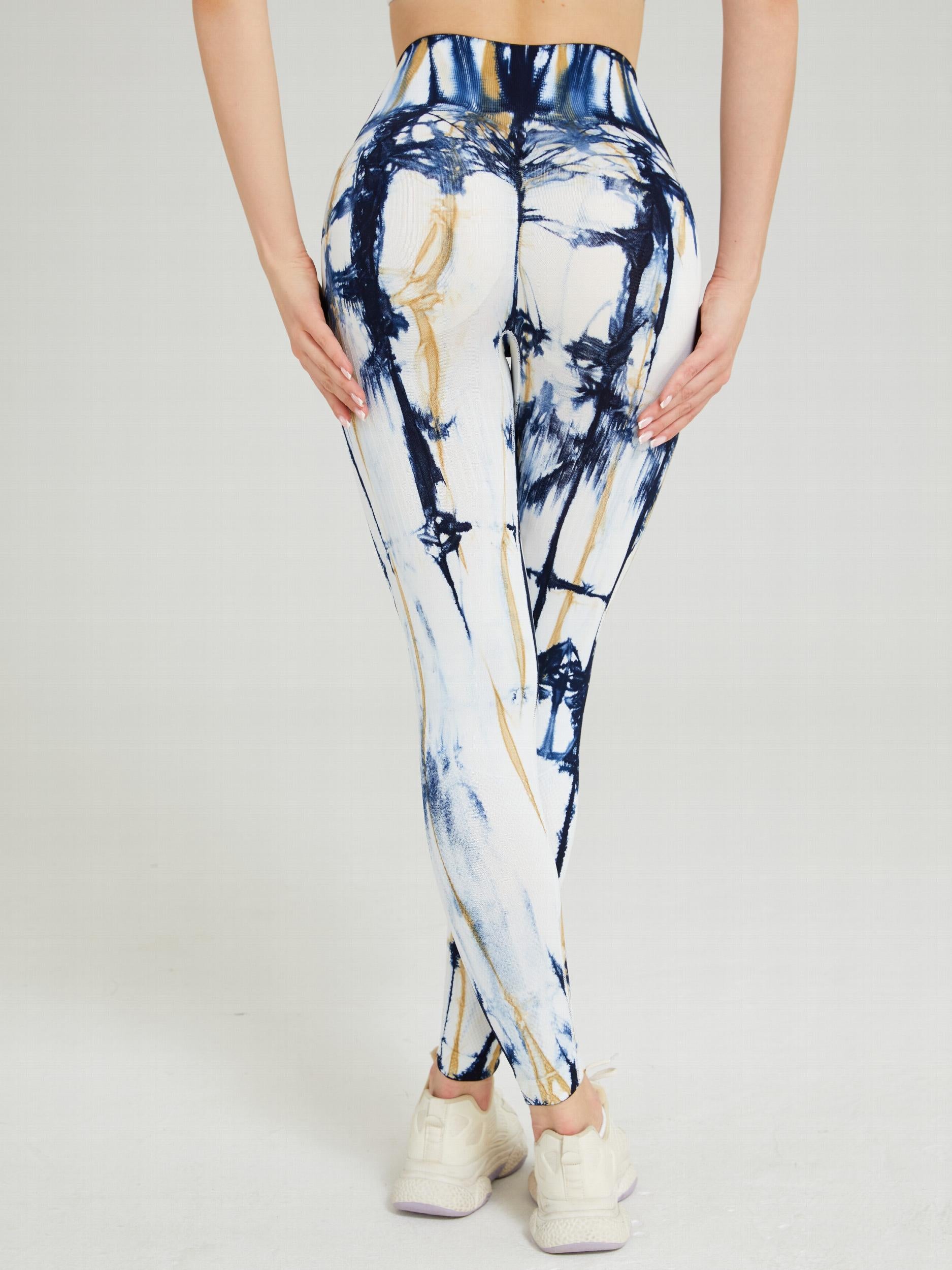 Tie Dye Seamless Fitness Yoga Leggings High Stretch Pants