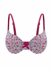 2pcs Floral & Solid Push Up Bras Soft & Breathable Bow Tie Bra Women's Lingerie