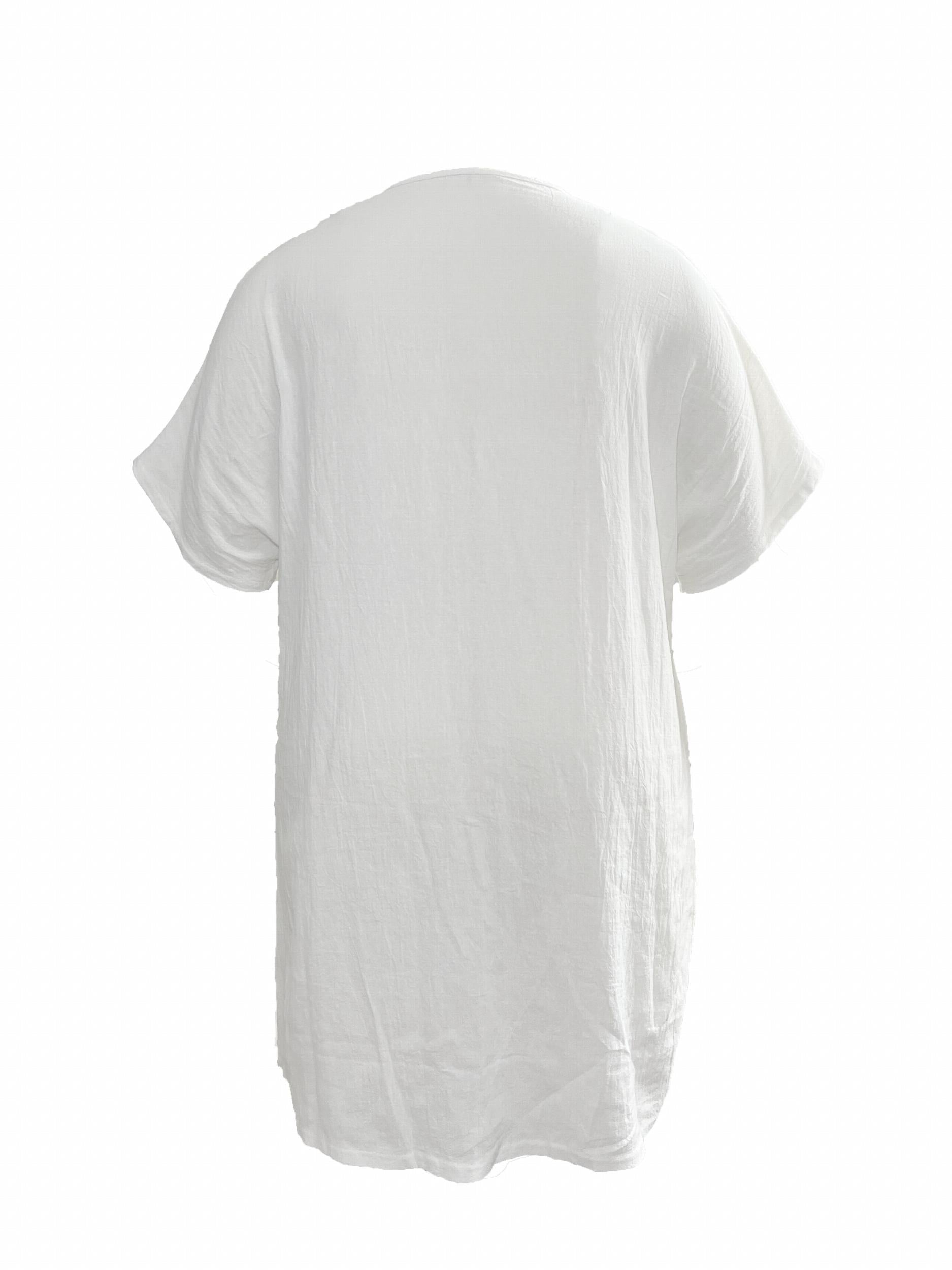 Women's Plus Button Up Short Sleeve Round Neck Shirt Dress
