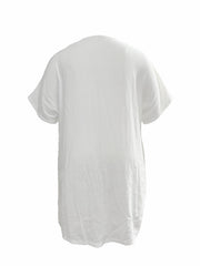 Women's Plus Button Up Short Sleeve Round Neck Shirt Dress
