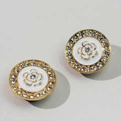 2pcs Rose Shirt Button Decoration Set Unisex Flutter Buttons