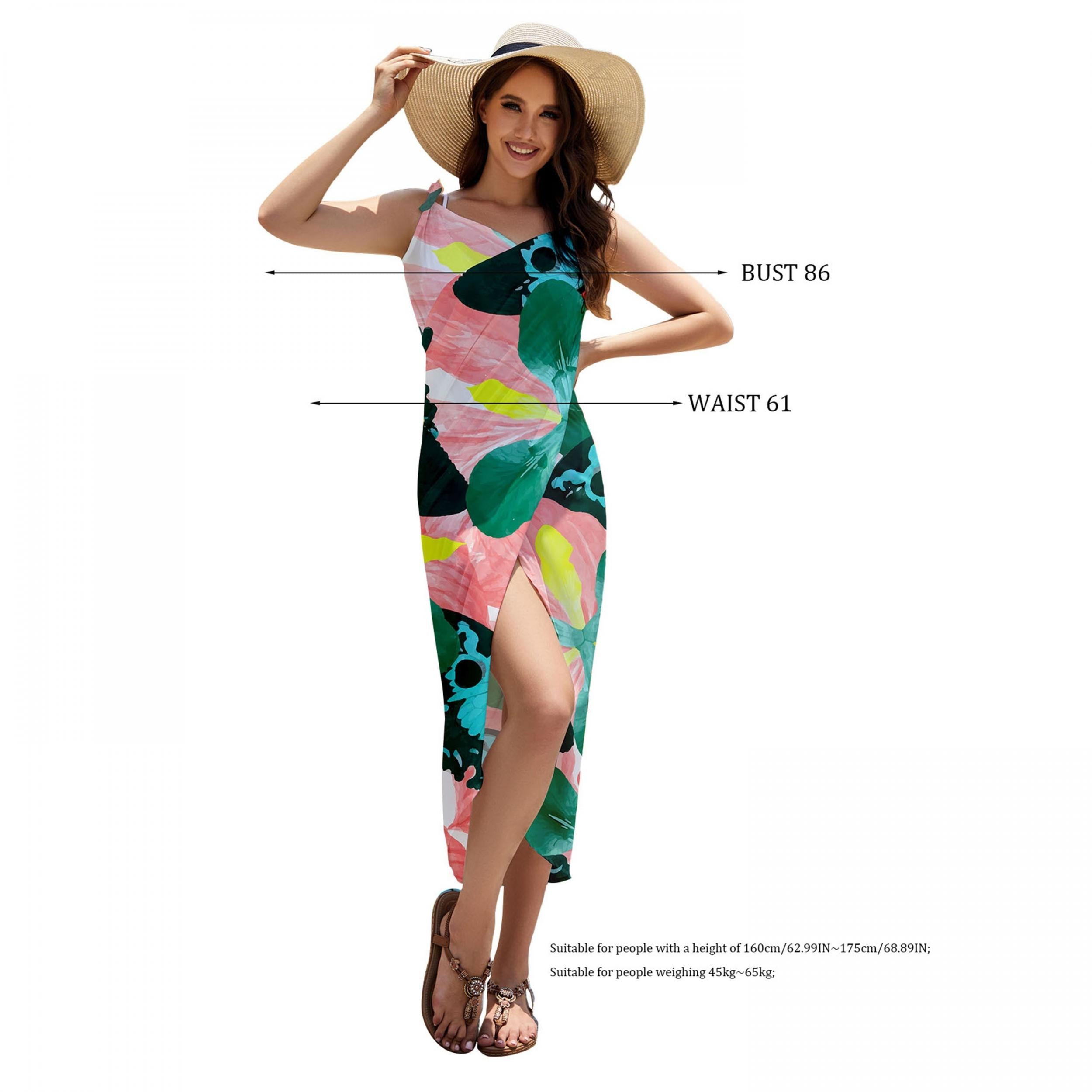 Butterfly Printed Beach Towel Sunscreen Beach Wrap Towel 57x30IN