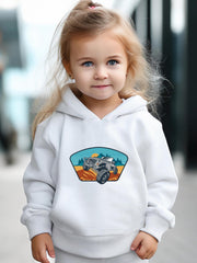 2pcs Truck Print Outfits Girls Hoodies Jogger Pants Set