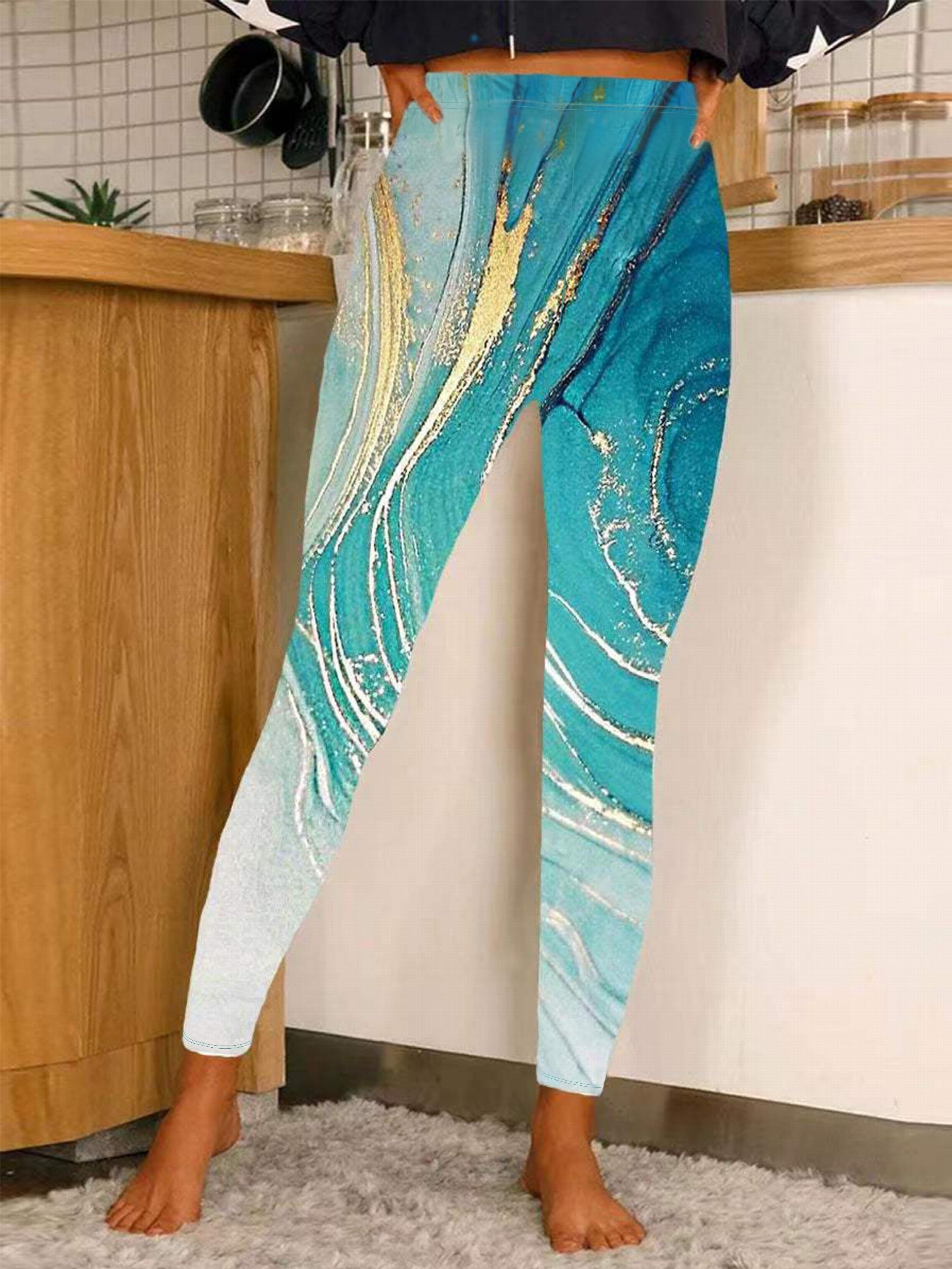 Women's Plus Marble Print High Rise Skinny Leggings